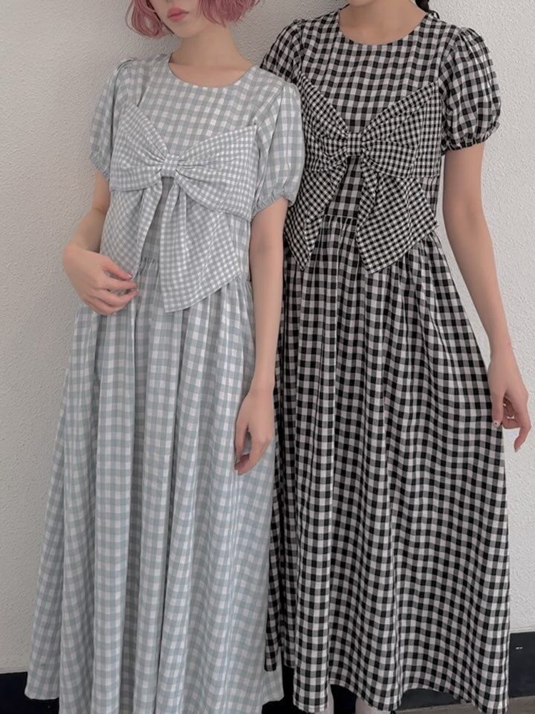 Sweet  Knot Plaid Dress New Ar - Anime Merchandise In Japanese 评论和价格